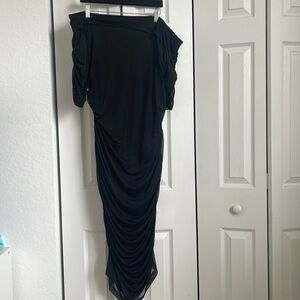 Venus Black Strapless Rouching Dress